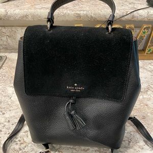 Kate Spade black leather/suede backpack